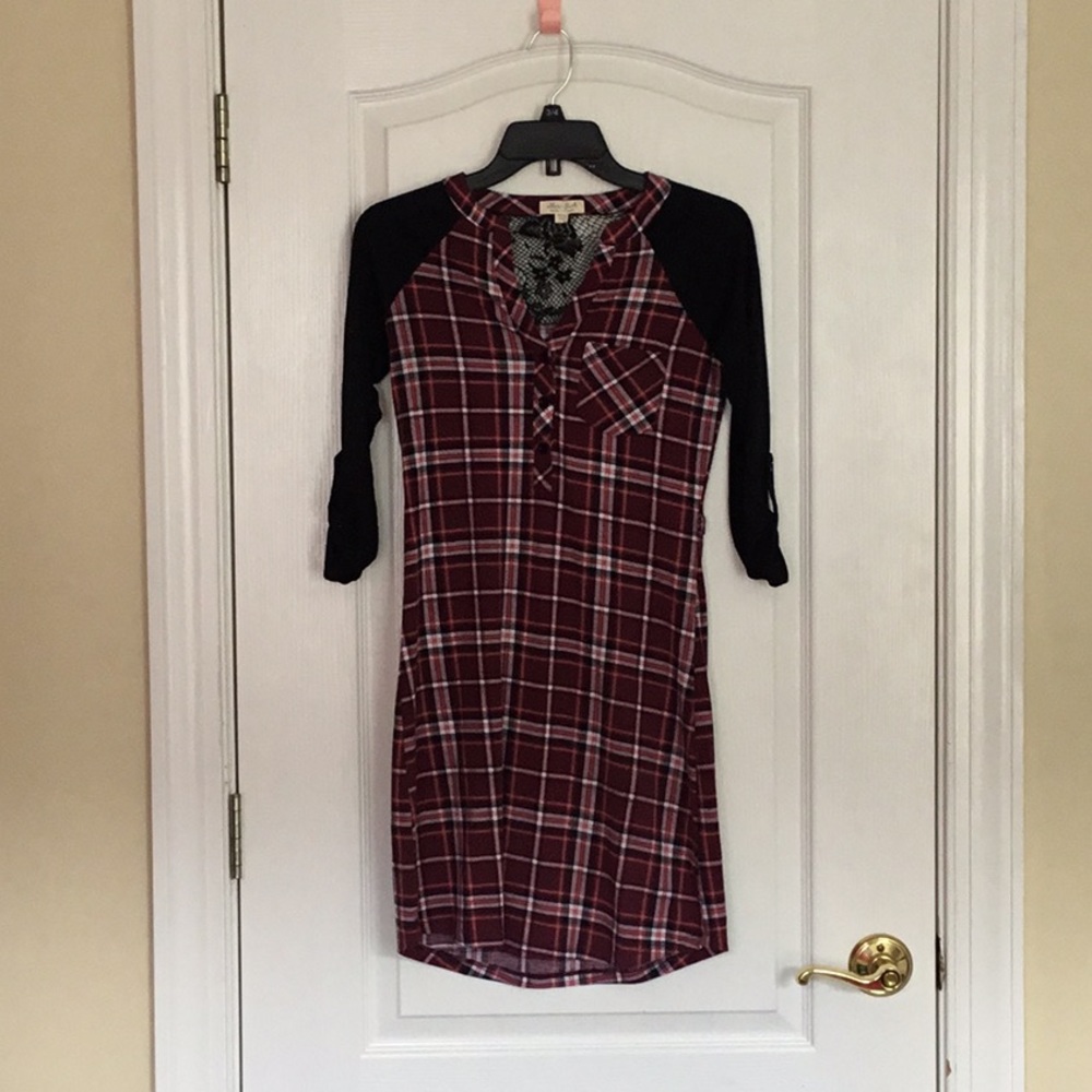 Casual flannel colored girls dress
